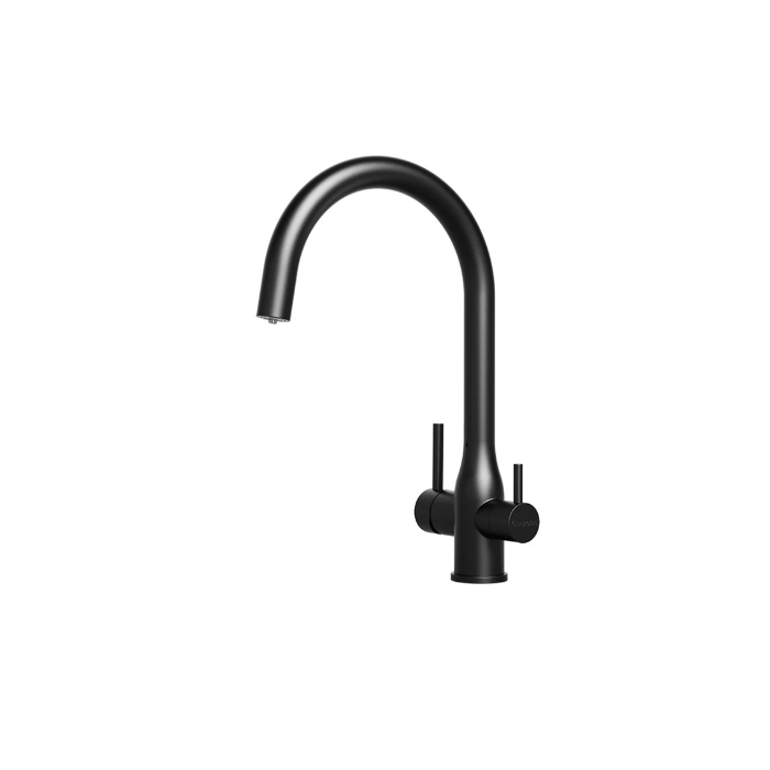 TRIPLA Elite 3-in-1 Gooseneck Mixer Tap - Matt Black Stainless Steel