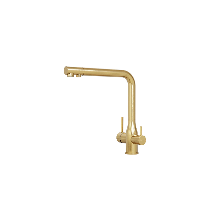 TRIPLA Elite 3-in-1 Straight Mixer Tap - Brushed Gold Stainless Steel