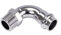 Stainless Steel Press 28mm X 1" 90 Elbow With Male Threaded End V 316L Water