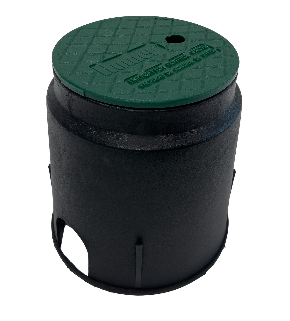 170 RND X 230H VALVE BOX W/LID BLACK/GREEN