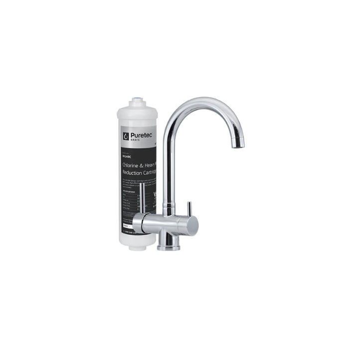Inline Undersink Water Filter System With 3-Way Mixer Tap