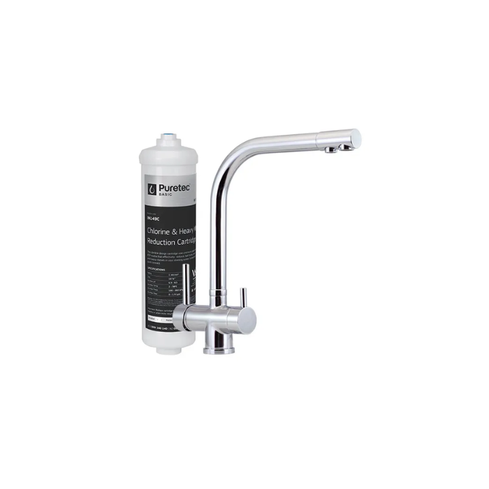 Inline Undersink Water Filter System With 3-Way Mixer Tap