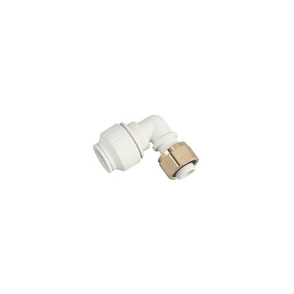 Kwiklock Tap Connector, Brass Nut, Elbow 12Mmt X 1/2Bspf - PT-KLTE1207MB