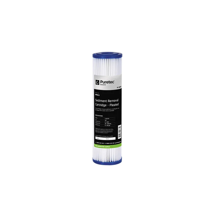 Pleated Standard Dia 2.5" Cartridge, 10", 10Um - PT-PP101