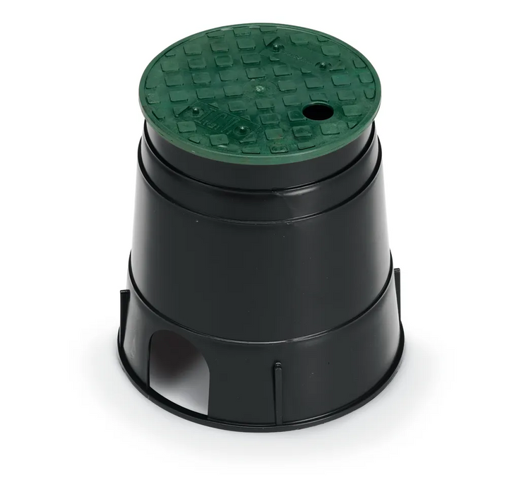 6" Round Pvb Valve Box With Green Lid