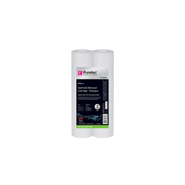 Polyspun Standard Dia 2.5" Cartridge, 10 Inch, 1Um Twinpack - PT-PX011-2