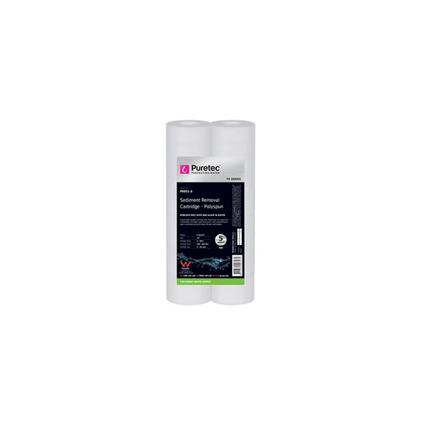 Polyspun Standard Dia 2.5" Cartridge, 10 Inch, 5Um Twinpack - PT-PX051-2