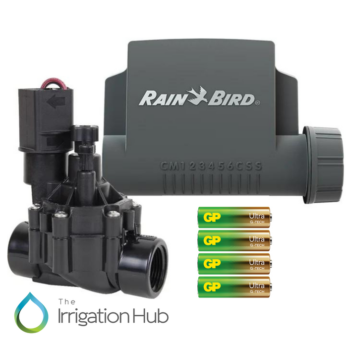 Rain Bird Esp-Bat Two Station Bluetooth Controller & Solenoid Valve Bundle