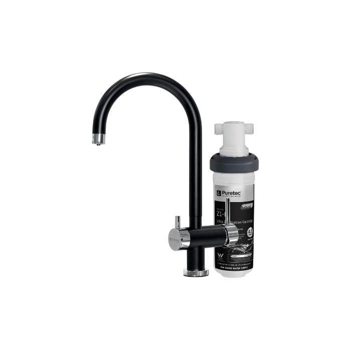 Quicktwist System With Bl1 Black & Chrome Mixer Tap - PT-Z1-BL1